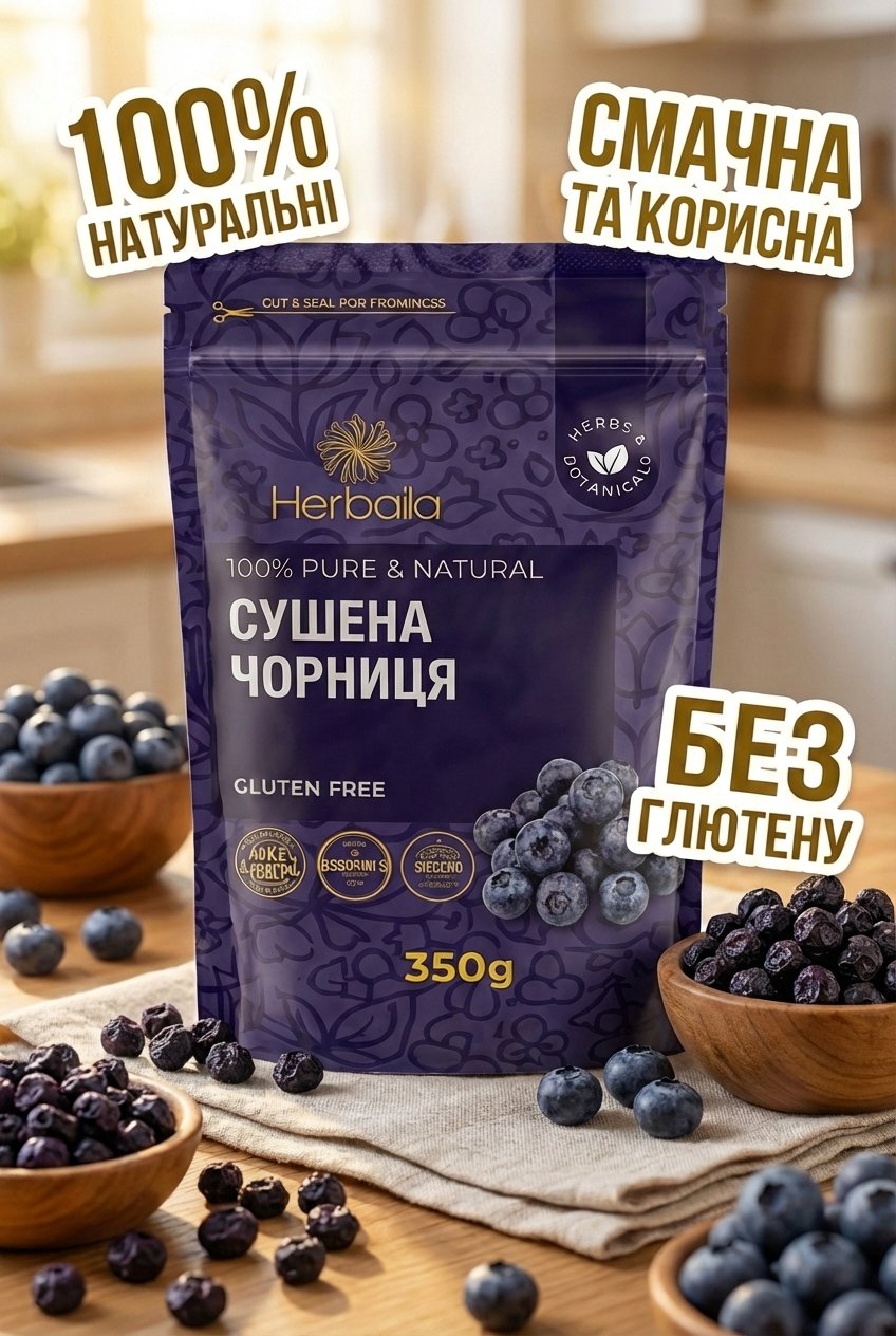Сушена чорниця преміум — справжня концентрація користі в кожній ягоді